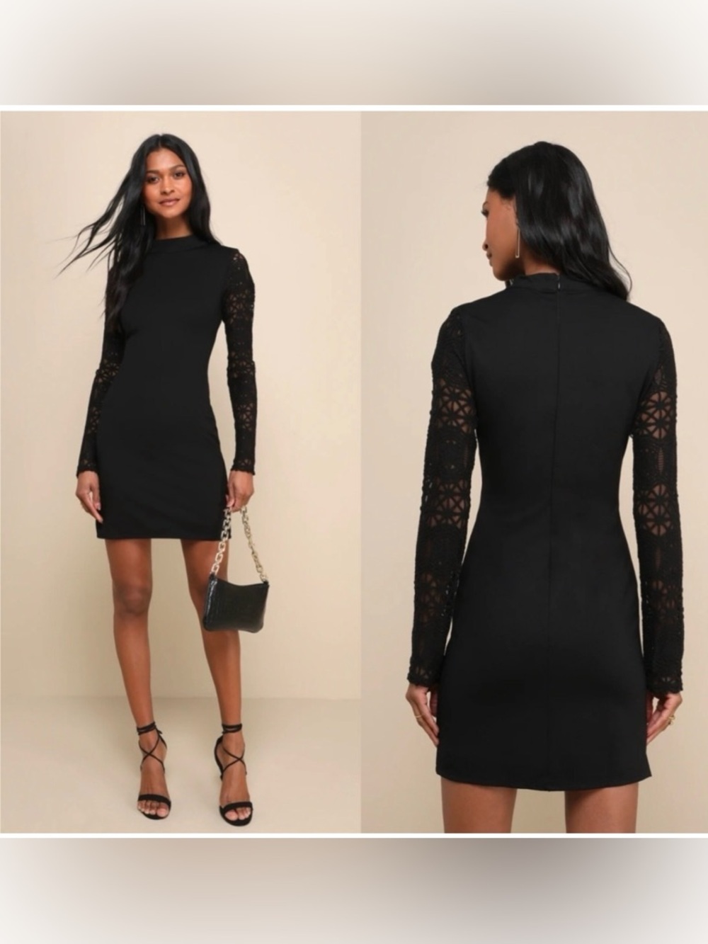 Lulus Lace Up Your Sleeve Lace Long Sleeve Bodycon Dress NWT - Picture 16 of 16